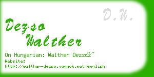 dezso walther business card